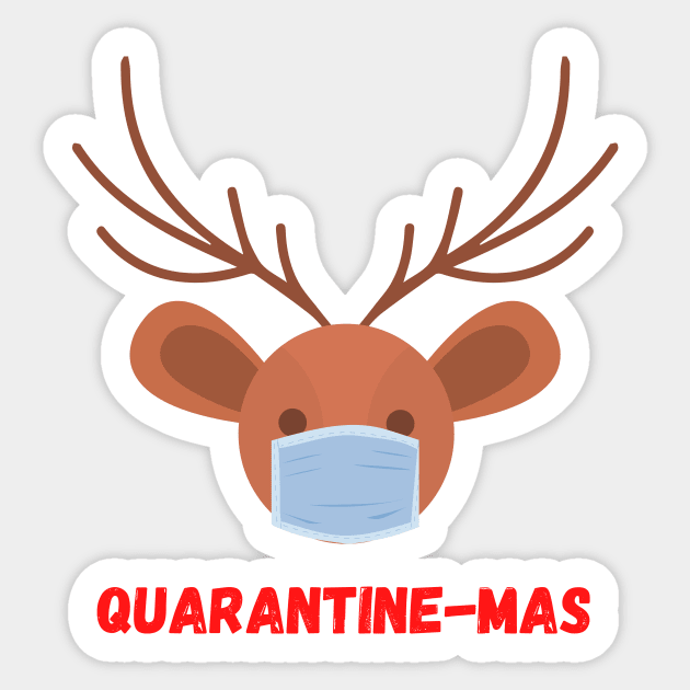 Quarantine-Mas Reindeer Christmas in Quarantine Reindeer with a Mask Social Distancing Sticker by nathalieaynie